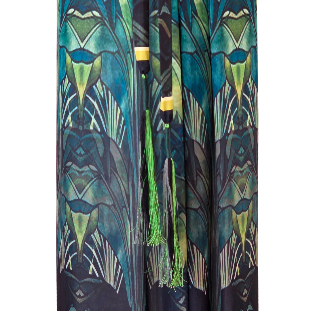 Mesh Tie Wrap Dress Palms in Window