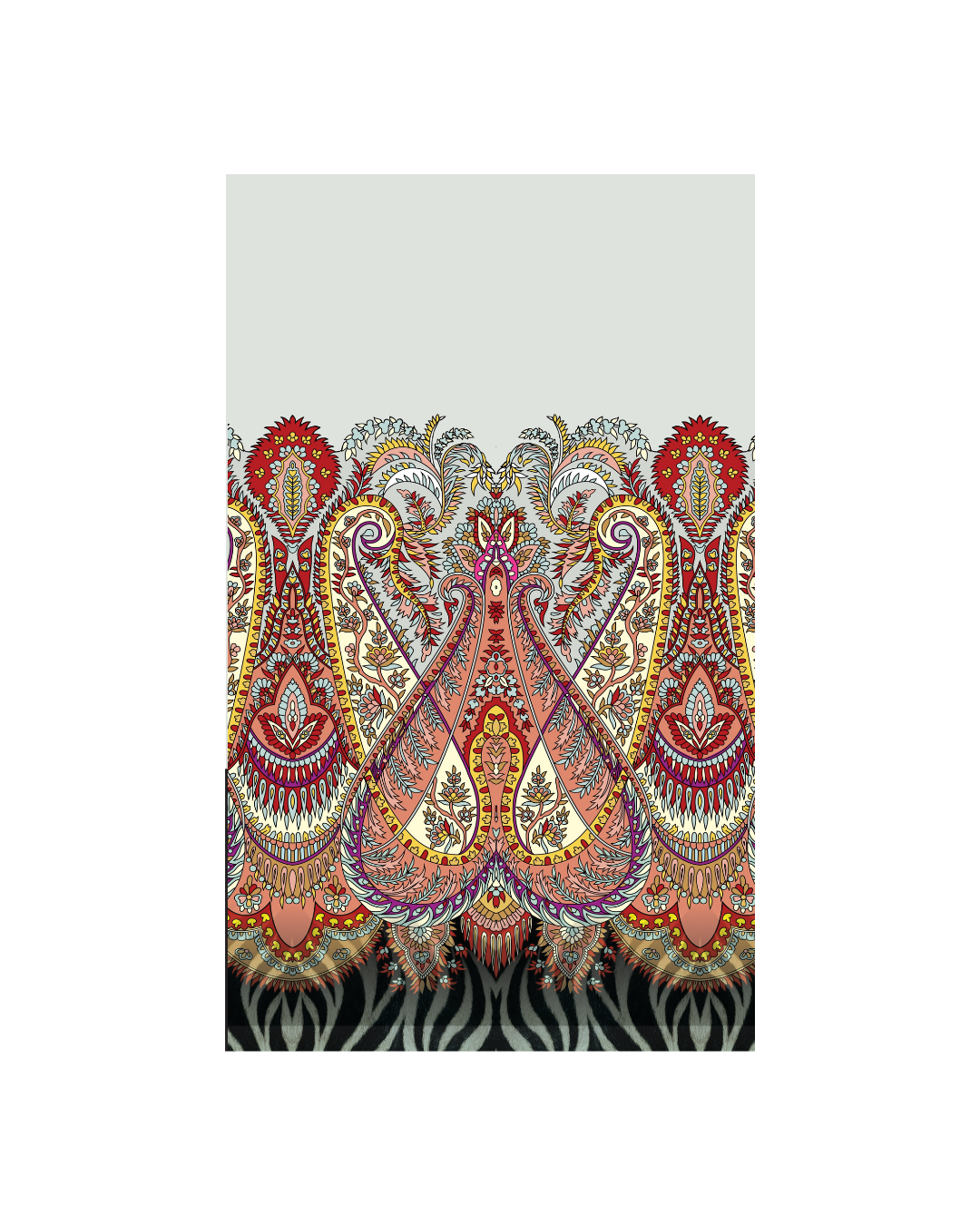 Mesh Top Asym Zebra with Paisley