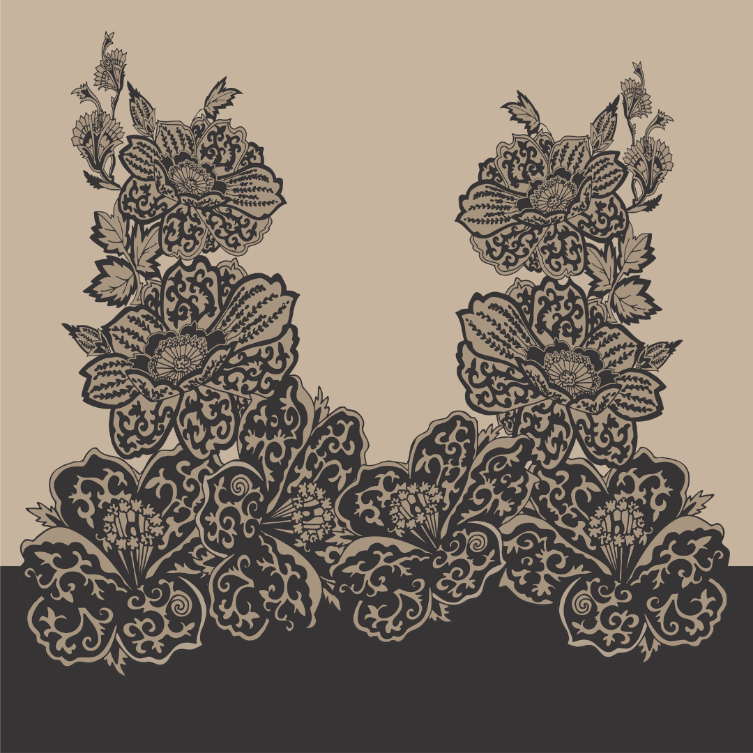 Mesh Top Chinese Floral