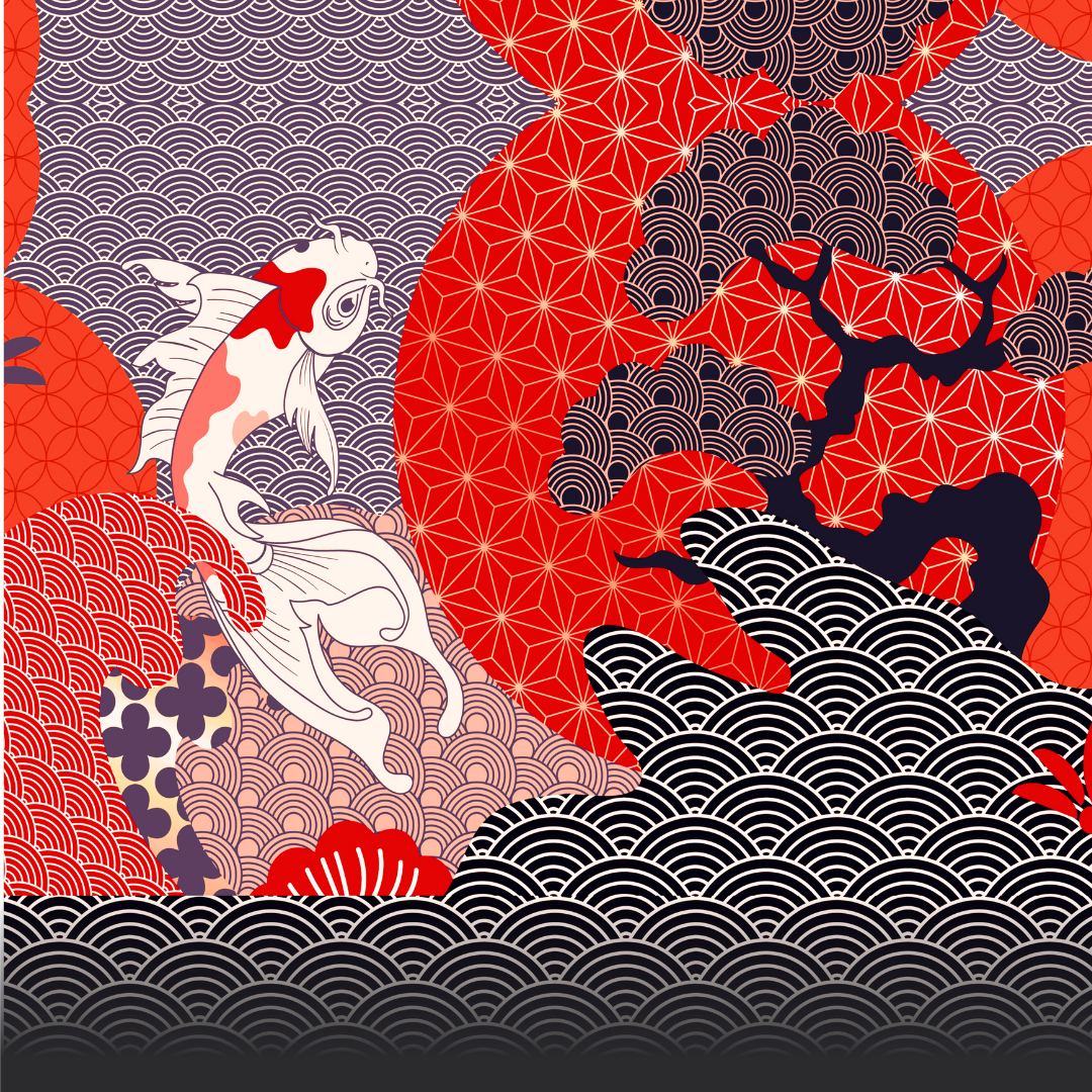 Mesh Top Koi with Waves