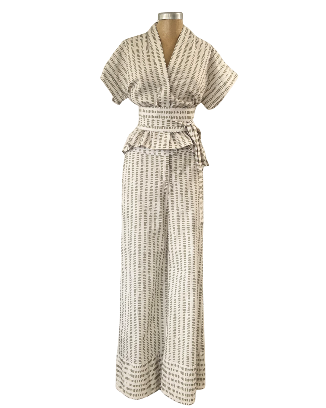 Classic Flared Trousers Sage Pebbles