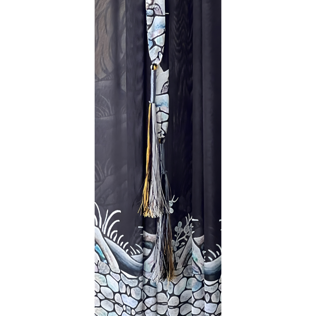 Mesh Tie Maxi Dress Tiger with Magpie