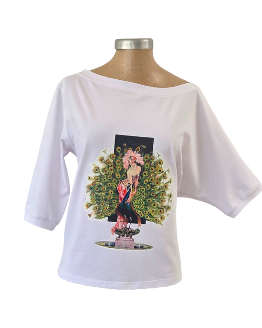 3/4 Sleeve Schloemphie T Peacock