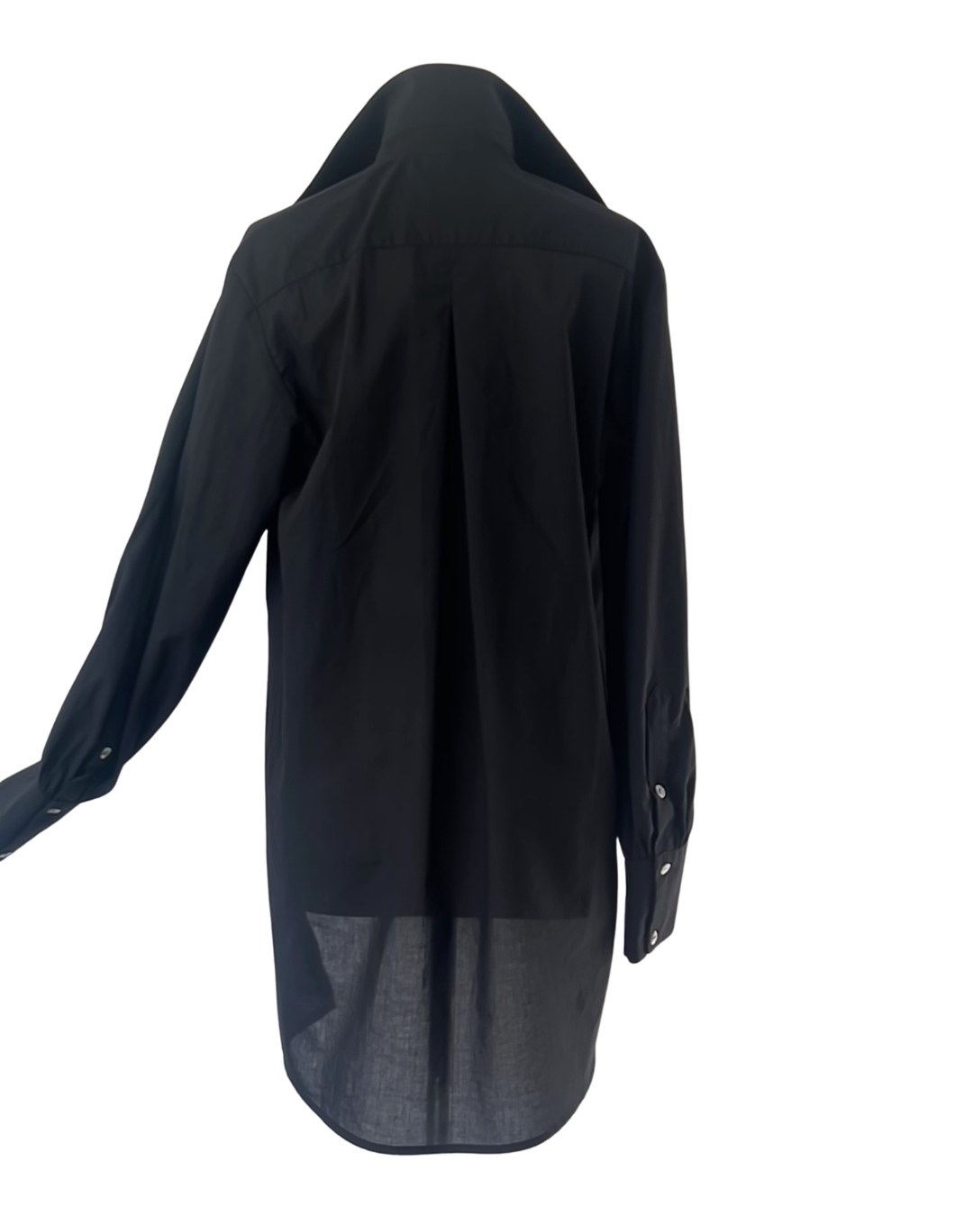 Black Classic Cotton Shirt Voluminous Sleeve