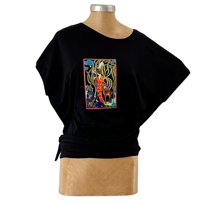 Cotton Black Tie Top Girl in Persia