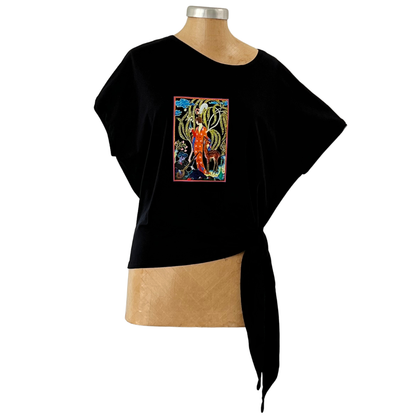 Cotton Black Tie Top Girl in Persia