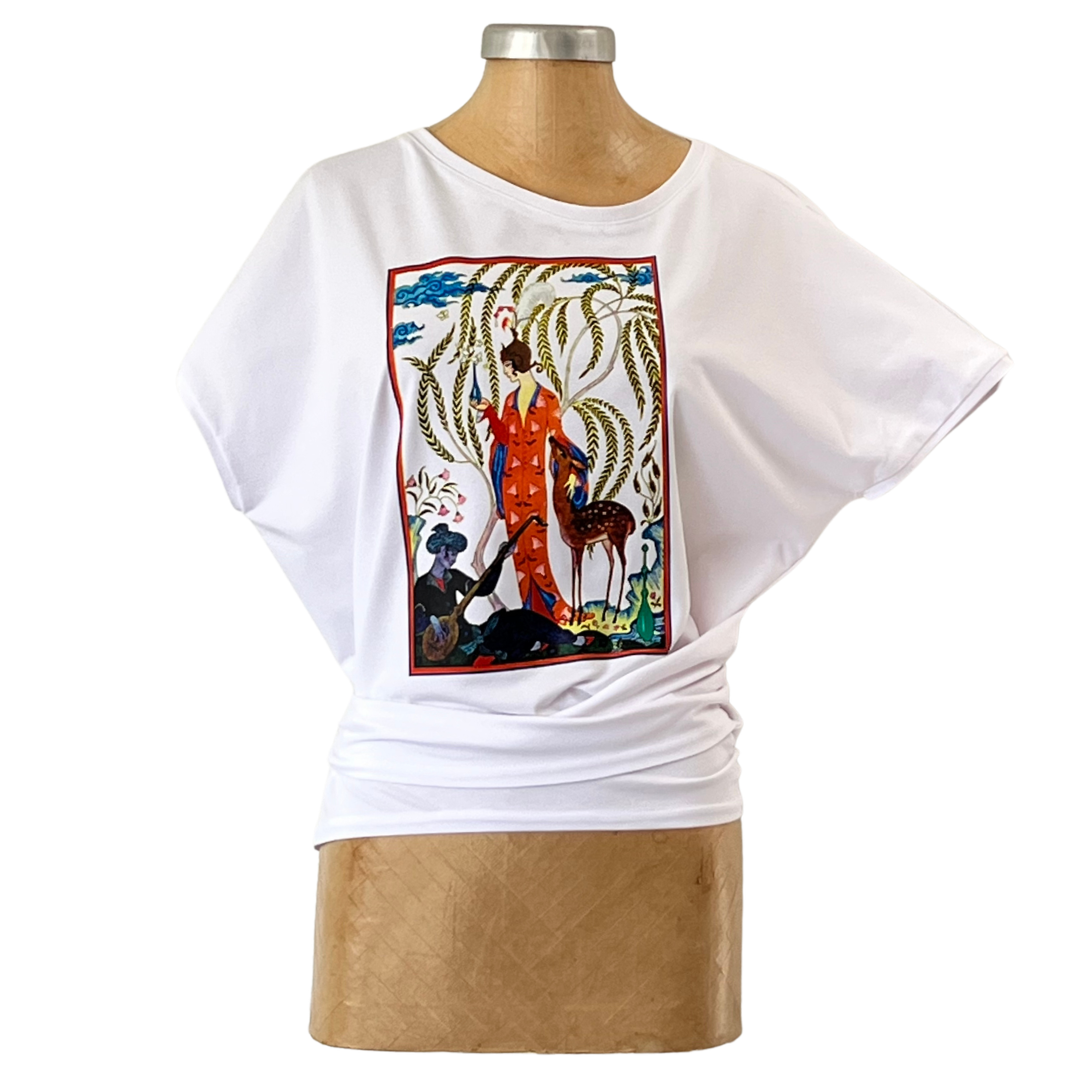 Cotton White Tie Top Girl in Persia