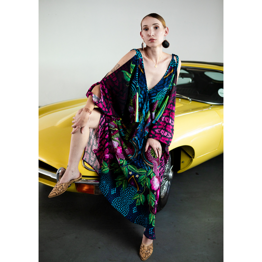 Dragon Orchid Kaftan Full Ties