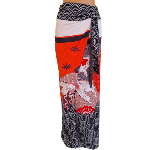 W24 Koi with Waves Wrap Skirt