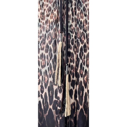 Mesh Tie Maxi Dress Leopard Nouveau