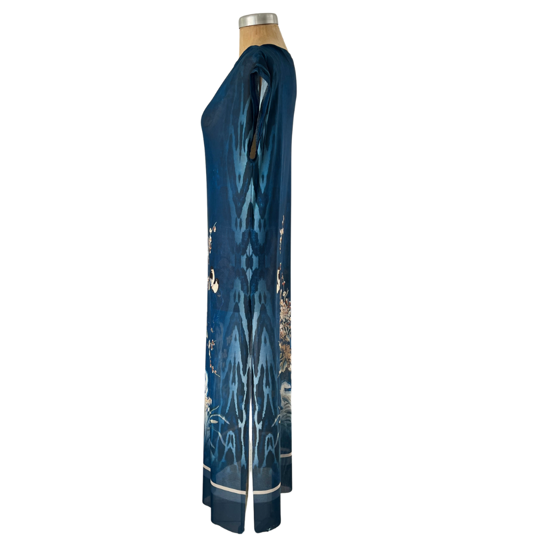 Mesh Gilet Maxi Birds with Orchids