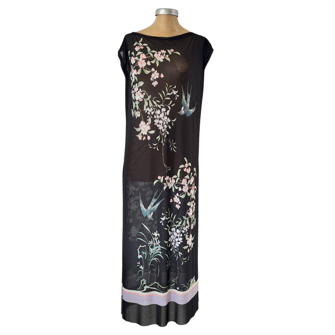 Mesh Gilet Maxi Swallow and Wisteria