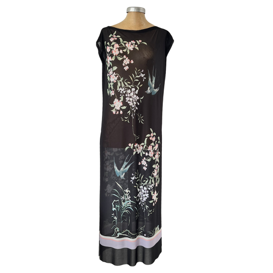 Mesh Gilet Maxi Swallow and Wisteria