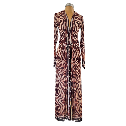 Mesh Tie Wrap Dress Giraffe