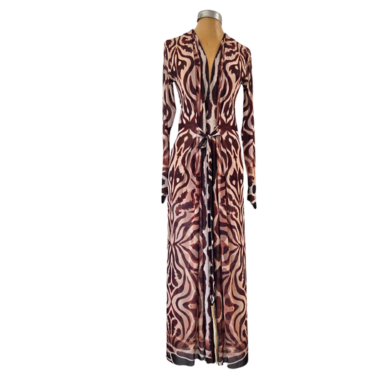 Mesh Tie Wrap Dress Giraffe