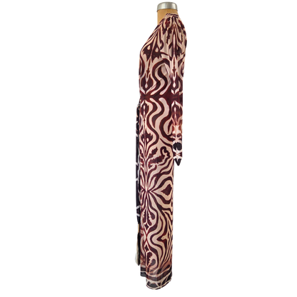 Mesh Tie Wrap Dress Giraffe