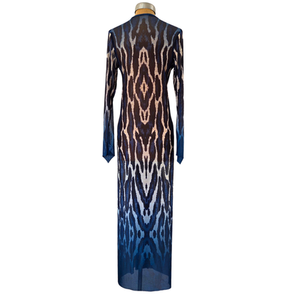 Mesh Tie Wrap Dress Jaguar Blue