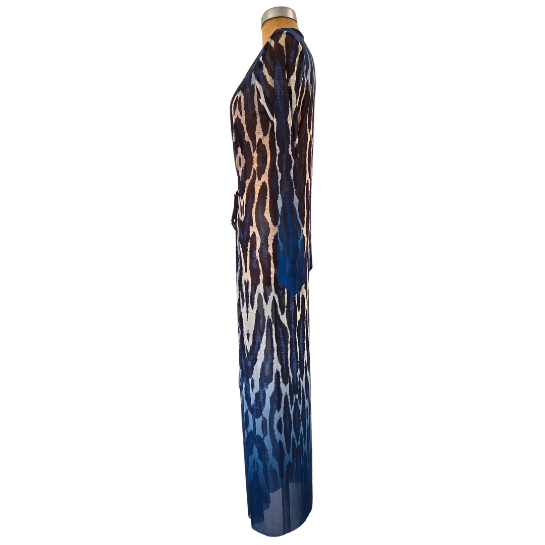 Mesh Tie Wrap Dress Jaguar Blue