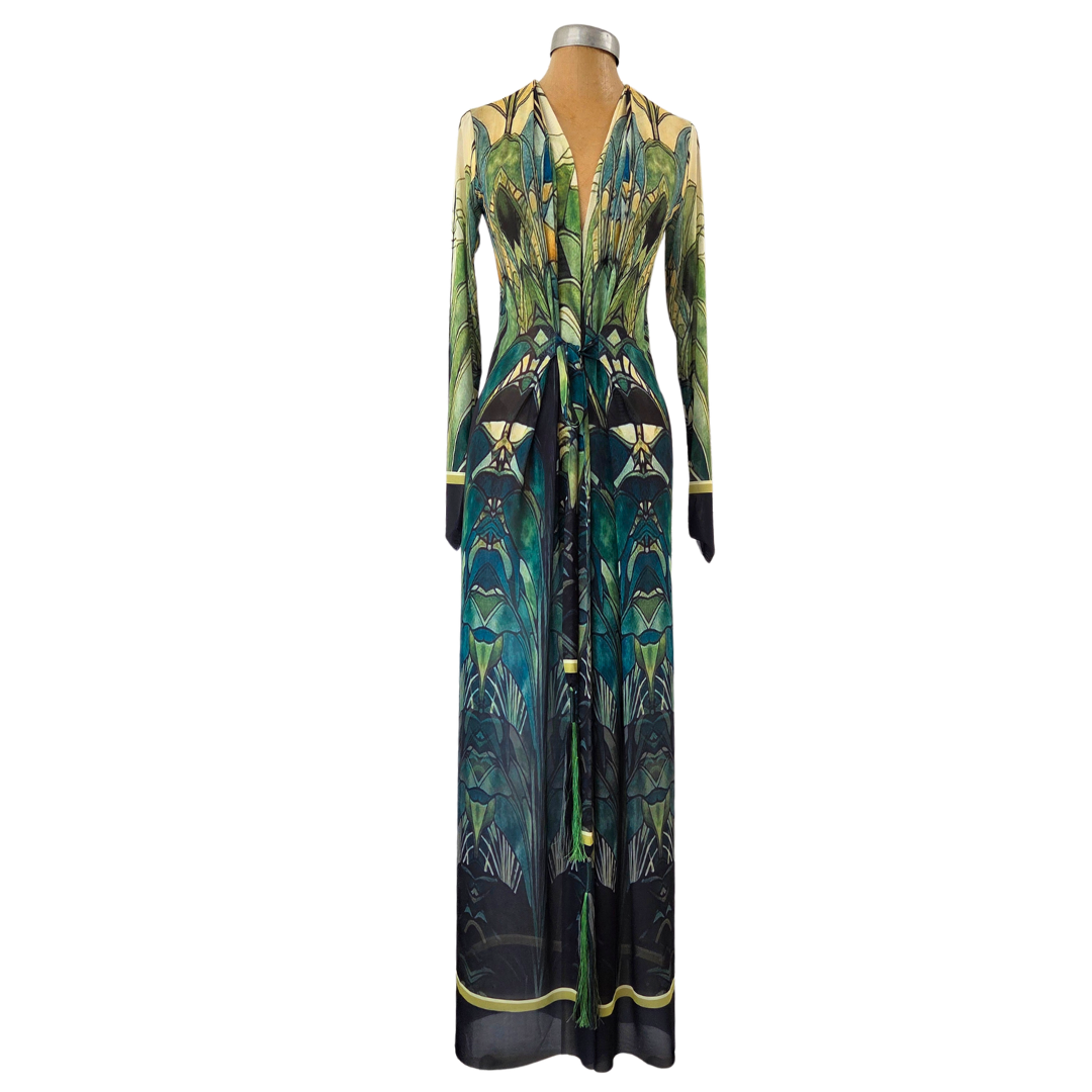 Mesh Tie Wrap Dress Palms in Window