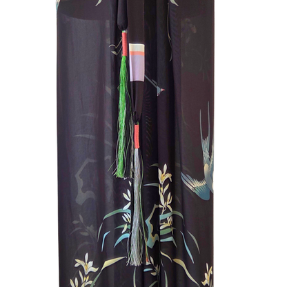 Mesh Tie Wrap Dress Swallow and Wisteria