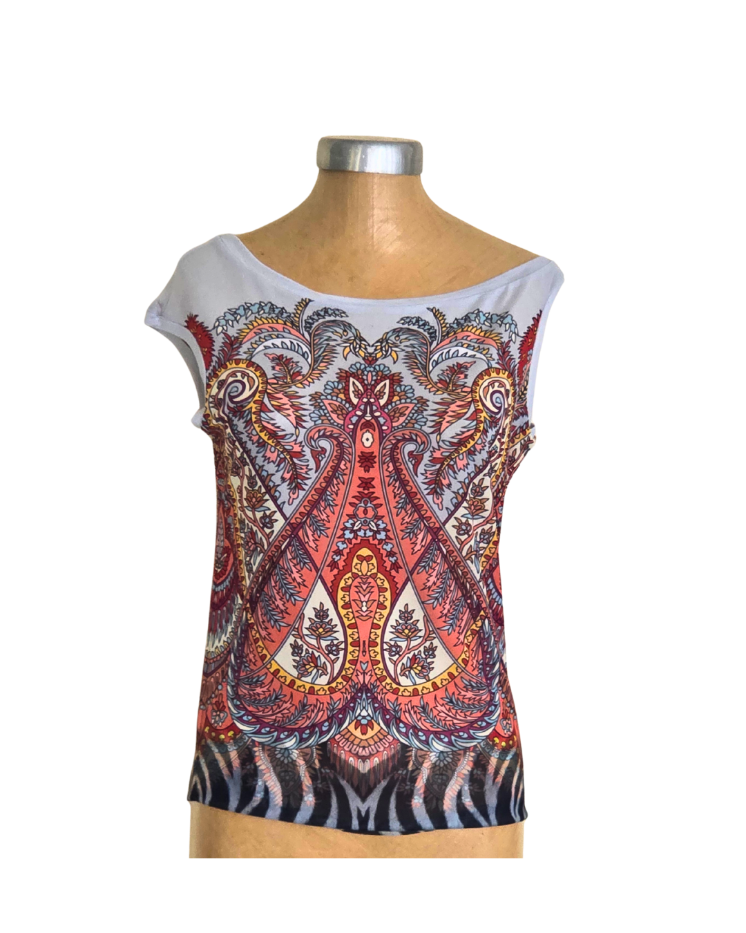 Mesh Top Asym Zebra with Paisley
