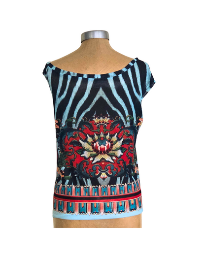 Mesh Top Asym Zebra Rose