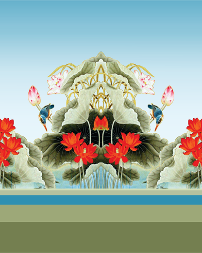Mesh Top Kingfisher with Lotus