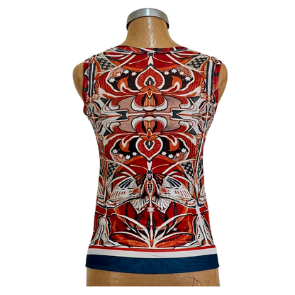 Mesh Top Tank Butterfly Floral