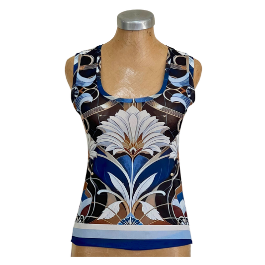 Mesh Top Tank Flower Nouveau