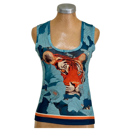 Mesh Top Tank Tiger Lotus