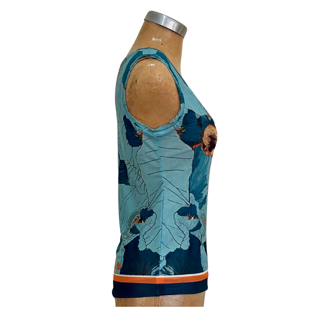 Mesh Top Tank Tiger Lotus