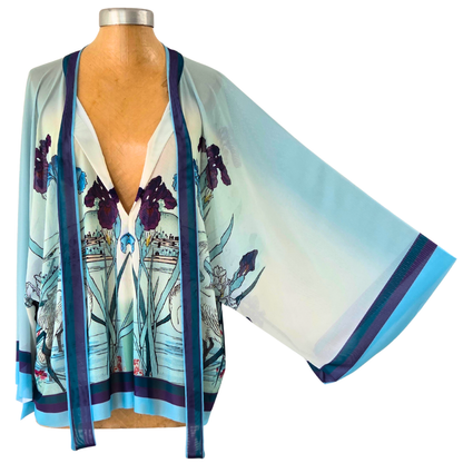 Mesh Closed Kimono Iris with Heron