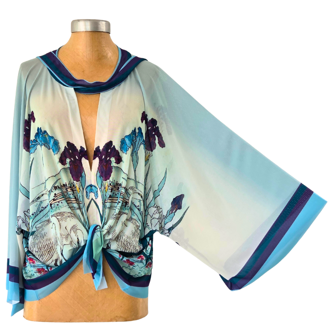 Mesh Closed Kimono Iris with Heron