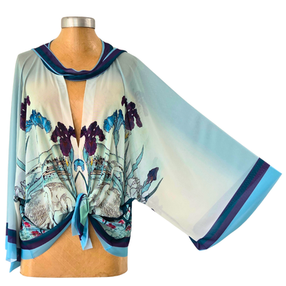 Mesh Closed Kimono Iris with Heron