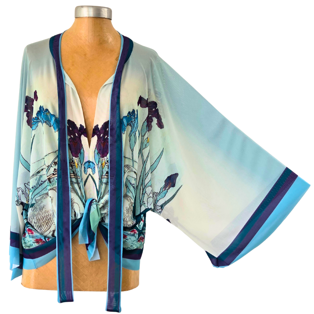 Mesh Closed Kimono Iris with Heron