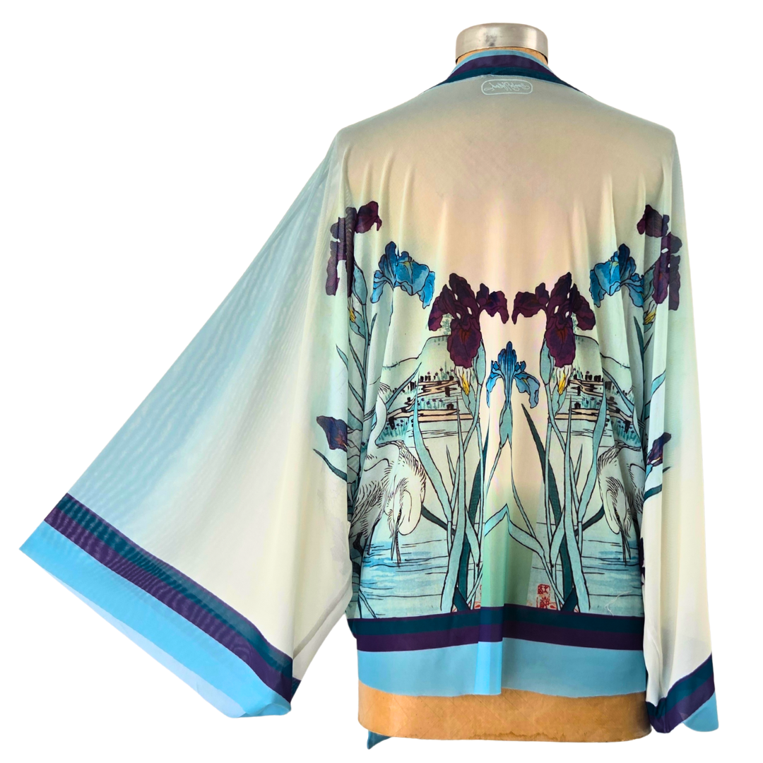 Mesh Closed Kimono Iris with Heron