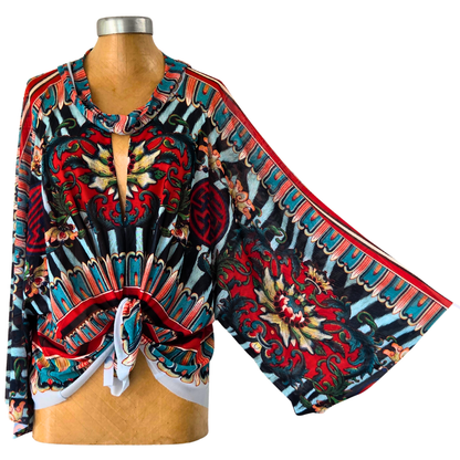 Mesh Closed Kimono Zebra Rose