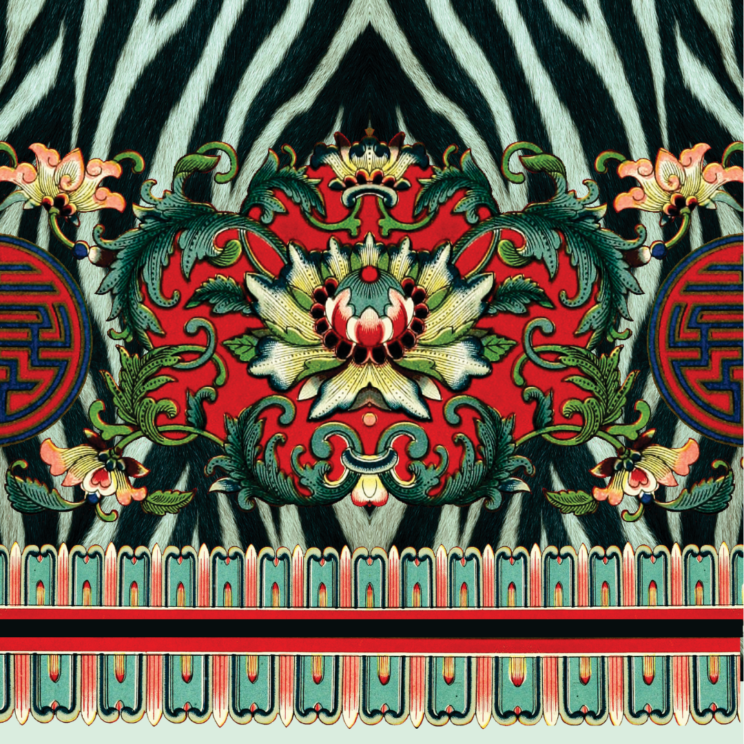 Mesh Closed Kimono Zebra Rose