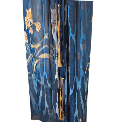 Mesh Tie Wrap Dress Birds with Orchids