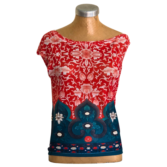 Mesh Top Asym Jade Lotus