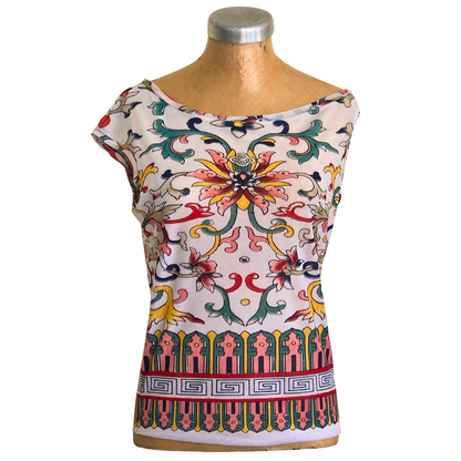 Mesh Top Asym Stone Dahlia