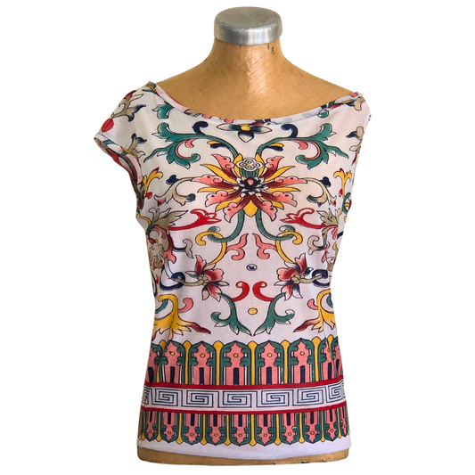 Mesh Top Asym Stone Dahlia