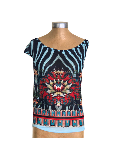 Mesh Top Asym Zebra Rose