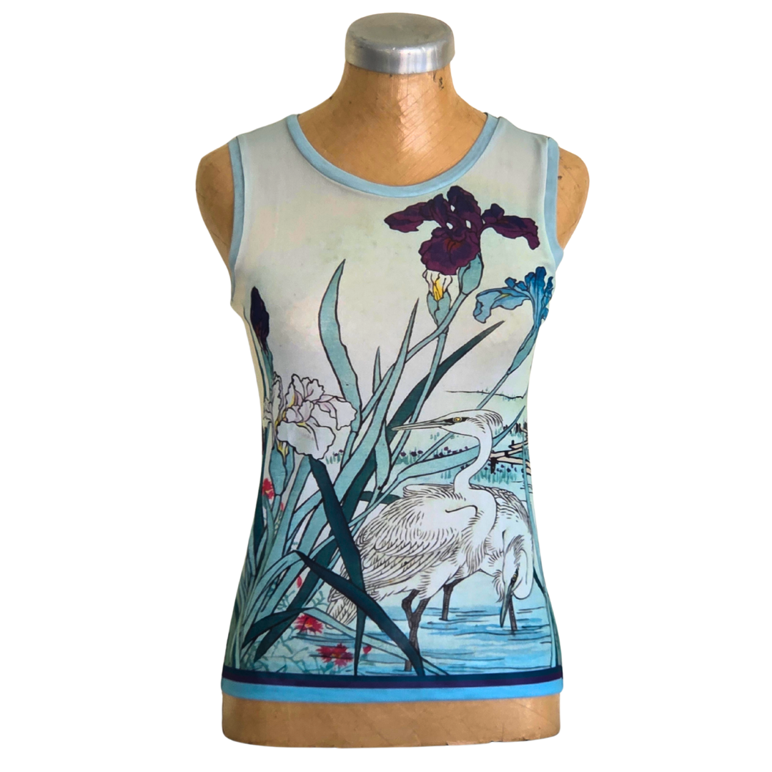 Mesh Top Tank Iris with Heron