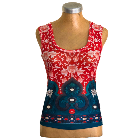 Mesh Top Tank Jade Lotus