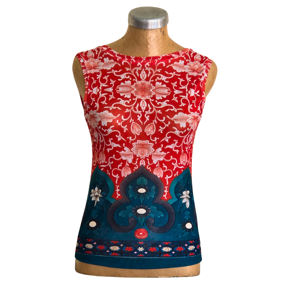 Mesh Top Tank Jade Lotus