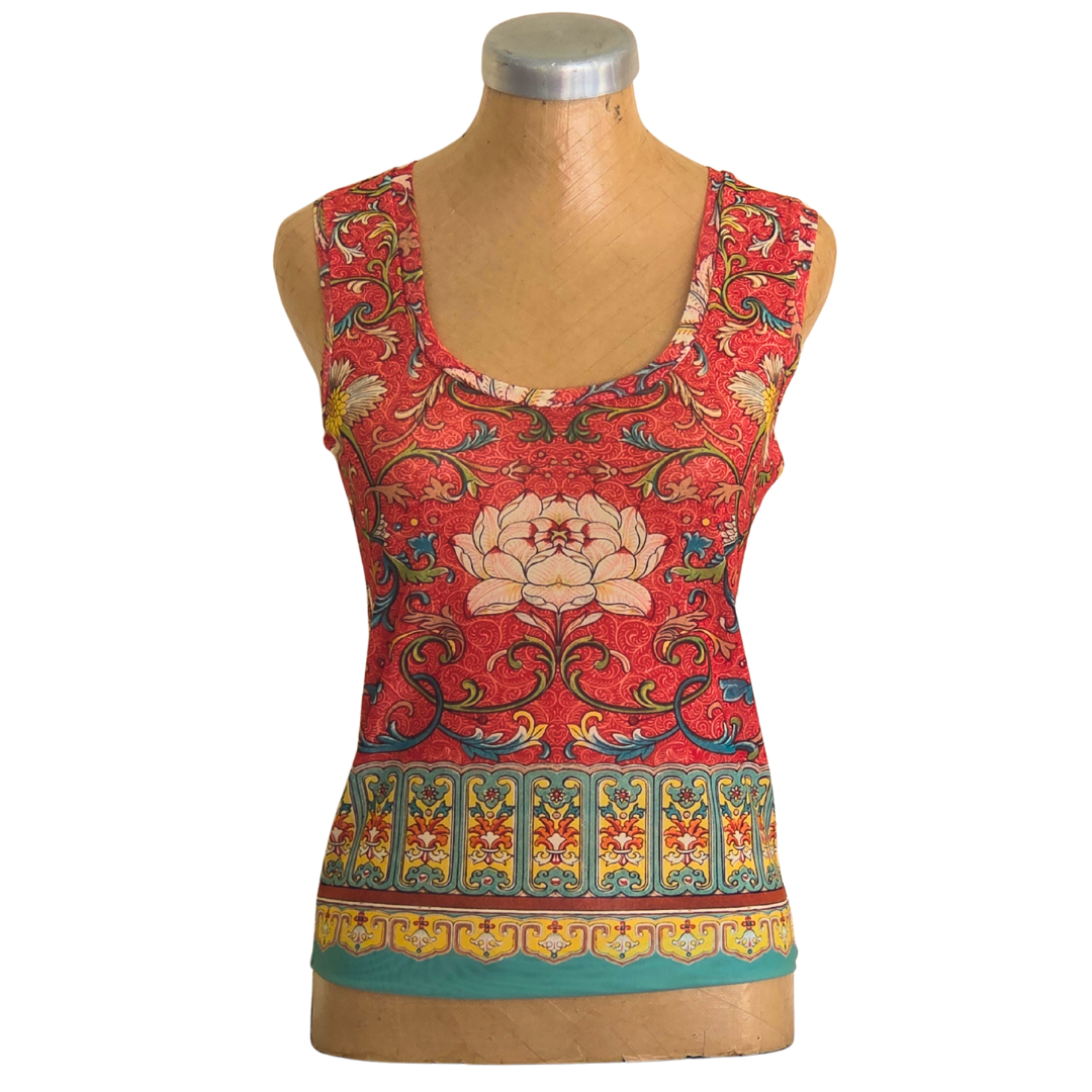 Mesh Top Tank Tea Rose