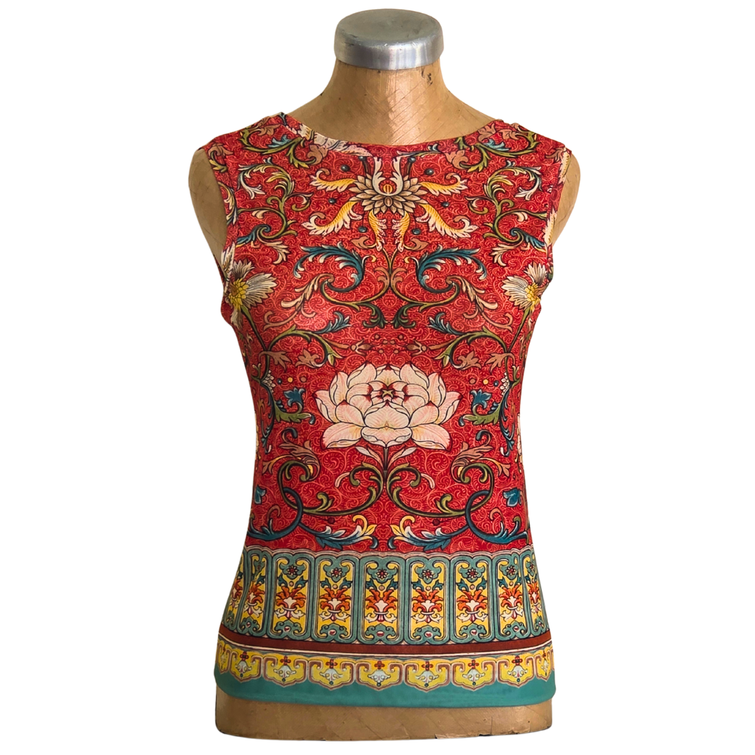 Mesh Top Tank Tea Rose