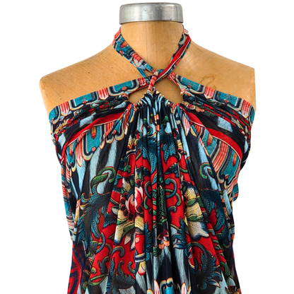 Mesh Wrap Maxi Skirt Zebra Rose