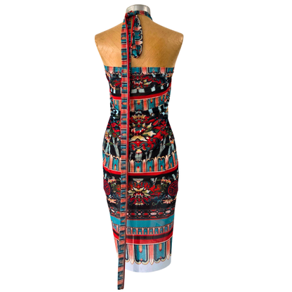 Mesh Wrap Maxi Skirt Zebra Rose